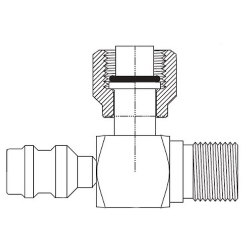 90 deg Bumped Tube O-Ring R134a Service Port