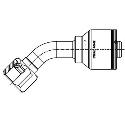 Female JIC 37 deg Swivel (FJA), 45 deg Elbow
