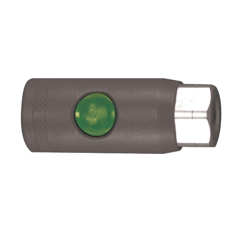 T Style Coupler - 1/4" NPT Female , Push Button Safety T Style Coupler - 1/4" NPT Female , Push Button Safety