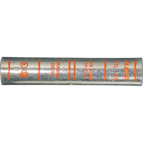3/0 AWG, Butt Connector (Orange), Copper Industrial Lugs