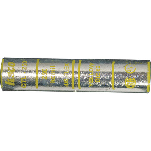 250 MCM, Butt Connector (Yellow), Copper Industrial Lugs