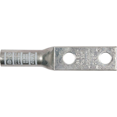 300 MCM, Double Hole, 1/2" Stud, (White) Copper Industrial Lugs