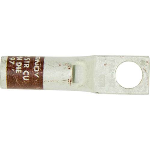2 AWG, One Hole, 5/16" Narrow Tongue, Copper Industrial Lugs - Brown