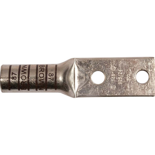 500 MCM, Double Hole, 1/2" Stud, (Brown) Copper Industrial Lugs 500 MCM, Double Hole, 1/2" Stud, (Brown) Copper Industrial Lugs