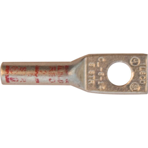 8 AWG, Single Hole, 1/4" Stud, (Red) Copper Industrial Lugs 8 AWG, Single Hole, 1/4" Stud, (Red) Copper Industrial Lugs