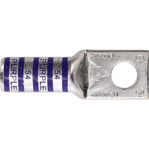 4/0 AWG, Single Hole, 1/2" Stud, (Purple) Copper Industrial Lugs 4/0 AWG, Single Hole, 1/2" Stud, (Purple) Copper Industrial Lugs