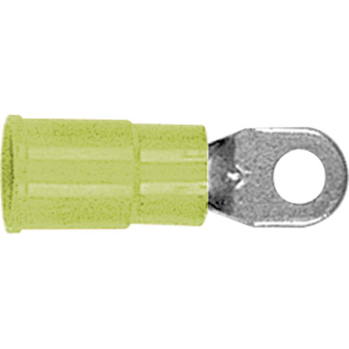 12-10 AWG, Ring, #6 Stud, Copper Nylon Insulated Brass Support Sleeve 12-10 AWG, Ring, #6 Stud, Copper Nylon Insulated Brass Support Sleeve