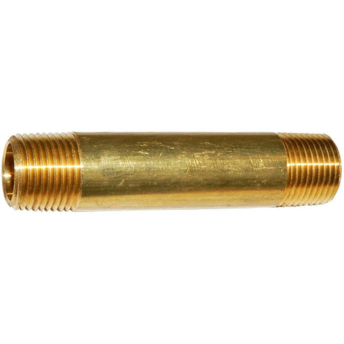 3/8 MPT x 3.00 Length, Brass Pipe Long Nipple - 3330X6 3/8 MPT x 3.00 Length, Brass Pipe Long Nipple - 3330X6