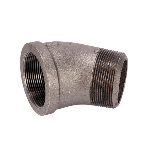 1/8" 45 deg Street Elbow Fitting, Schedule 40 Galvanized Pipe, Class 150 - GP4018