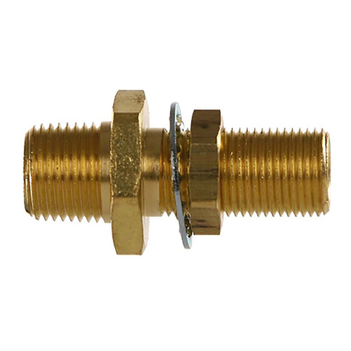 1/2" MPT x 1/4" FPT x 1.50 L, Brass Pipe Bulkhead Coupling, Style 2 - 1340 1/2" MPT x 1/4" FPT x 1.50 L, Brass Pipe Bulkhead Coupling, Style 2 - 1340