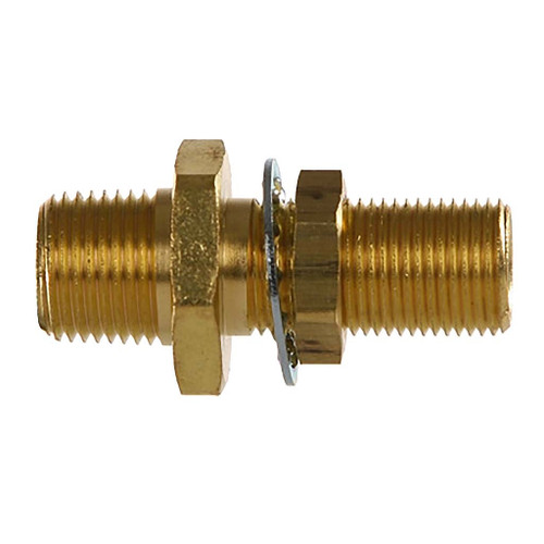 1/2" MPT x 1/4" FPT x 0.94 L, Brass Pipe Bulkhead Coupling, Style 2 - 1341 1/2" MPT x 1/4" FPT x 0.94 L, Brass Pipe Bulkhead Coupling, Style 2 - 1341