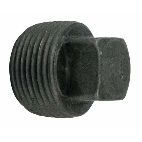 3/4" Square Head Plug, Sch. 80 Black Pipe Fitting, Class 3000