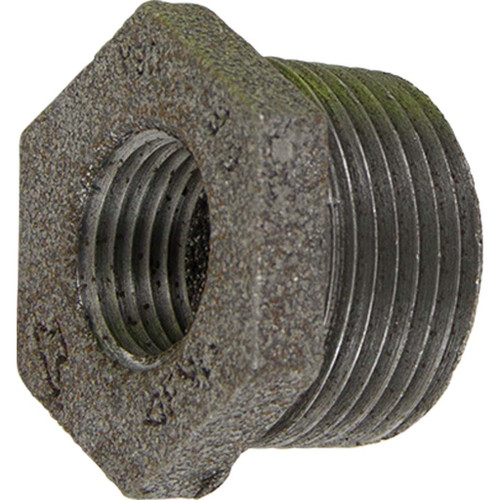 1-1/2" x 1" Hex Bushing, Sch. 40 Black Pipe Fitting, Class 150 - BP70112X1 1-1/2" x 1" Hex Bushing, Sch. 40 Black Pipe Fitting, Class 150 - BP70112X1