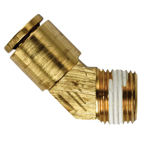 3/8" Tube O.D. x 3/8 MPT, D.O.T. Air Brake Quick Connect 45 deg Male Elbow - 1880X6X6 3/8" Tube O.D. x 3/8 MPT, D.O.T. Air Brake Quick Connect 45 deg Male Elbow - 1880X6X6