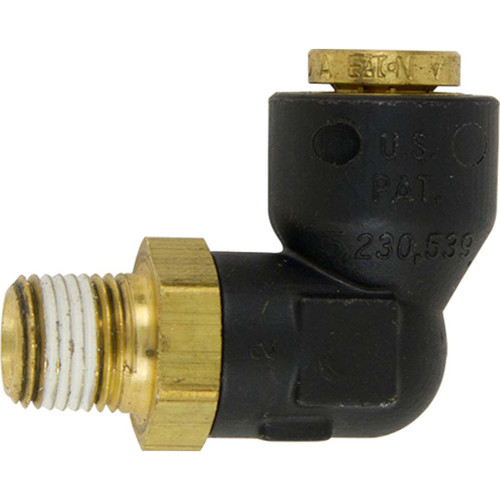 5/8" Tube O.D. x 3/8-18 MPT, D.O.T. Air Brake Quick Connect 90 Degree Q-CAB Connection to Male Pipe