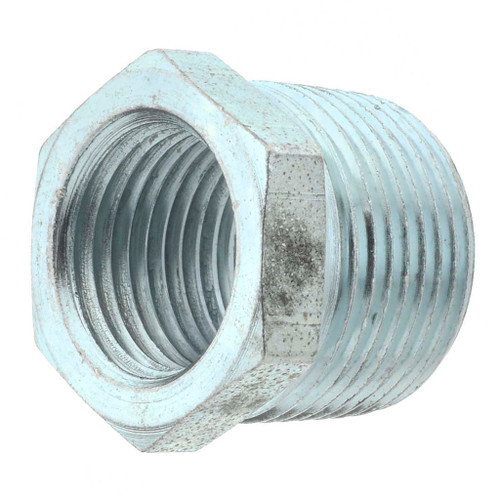3/8" x 1/4" Hex Bushing, Sch. 40 Galvanized Pipe Fitting, Class 150 - GP7038X14