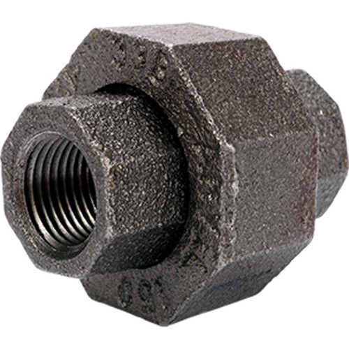 1-1/2" Ground Joint Union, Sch. 40 Black Pipe Fitting, Class 150 - BP90112