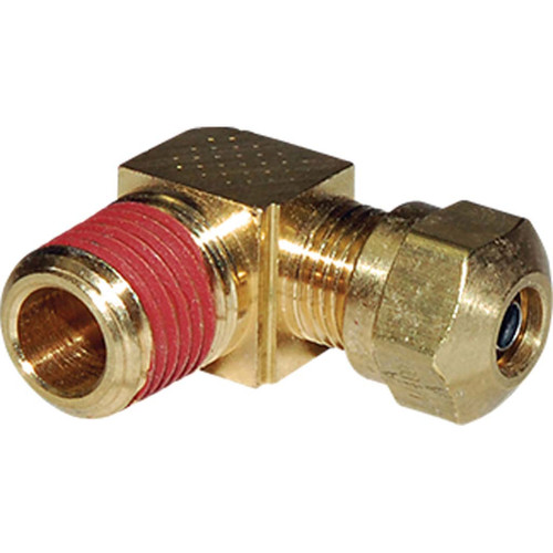 1/4 Tube O.D. x 1/4" MPT, D.O.T. Air Brake Compression 90 deg Male Elbow - 1469X4X4 1/4 Tube O.D. x 1/4" MPT, D.O.T. Air Brake Compression 90 deg Male Elbow - 1469X4X4