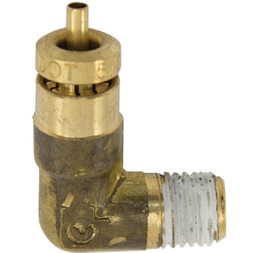 5/32" Tube O.D. x 1/16 MPT, D.O.T. Air Brake Quick Connect 90 deg Male Elbow - 1869X2.5X1 5/32" Tube O.D. x 1/16 MPT, D.O.T. Air Brake Quick Connect 90 deg Male Elbow - 1869X2.5X1