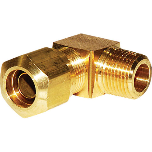 3/8 Tube O.D. x 1/8" MPT, D.O.T. Air Brake Compression 90 deg Male Elbow - 1469X6X2 3/8 Tube O.D. x 1/8" MPT, D.O.T. Air Brake Compression 90 deg Male Elbow - 1469X6X2