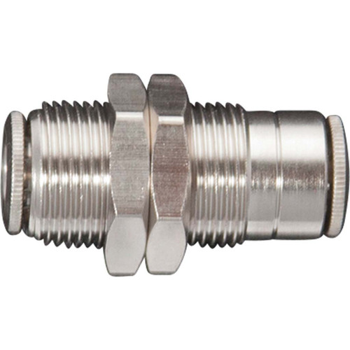 1/2" Tube O.D., Push Connect, Inch Bulkhead Union - 1174X8