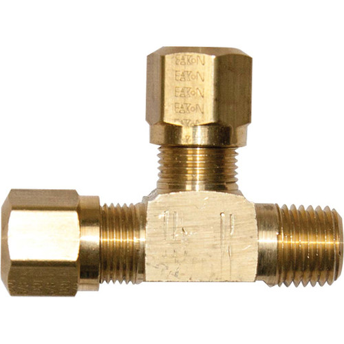 3/8" Tube O.D. x 1/4" MPT, D.O.T. Air Brake Compression Male Run Tee - 1471X6 3/8" Tube O.D. x 1/4" MPT, D.O.T. Air Brake Compression Male Run Tee - 1471X6