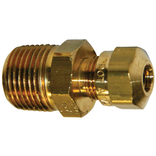 1/4 Tube O.D. x 3/8 MPT, D.O.T. Air Brake Compression Male Connector - 1468X4X6 1/4 Tube O.D. x 3/8 MPT, D.O.T. Air Brake Compression Male Connector - 1468X4X6