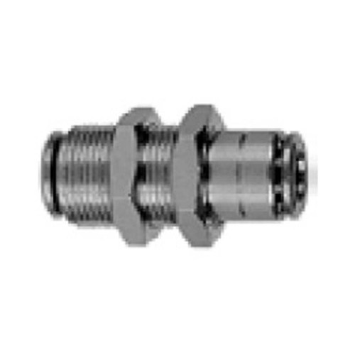 6 mm Tube O.D., Push Connect, Metric Bulkhead Union - 1174X6M 6 mm Tube O.D., Push Connect, Metric Bulkhead Union - 1174X6M