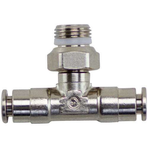 10 mm Tube O.D. x 1/4" Thread Size, Metric Male Branch Tee Swivel 10 mm Tube O.D. x 1/4" Thread Size, Metric Male Branch Tee Swivel