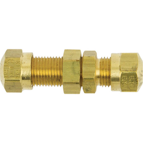 3/8 Tube O.D., D.O.T. Air Brake Compression Bulkhead Union - 1474X6 3/8 Tube O.D., D.O.T. Air Brake Compression Bulkhead Union - 1474X6