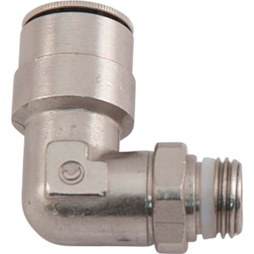 12 mm Tube O.D. x 1/4" Thread Size, Push Connect, Metric Male Elbow Swivel (Universal BSPT/BSPP) - 1169X12MX4PTS 12 mm Tube O.D. x 1/4" Thread Size, Push Connect, Metric Male Elbow Swivel (Universal BSPT/BSPP) - 1169X12MX4PTS