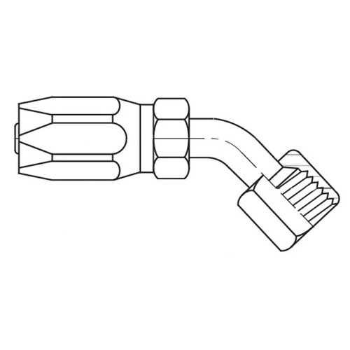 3/4" JIC 37 deg Female Swivel 45 deg Elbow, 247 N Series, Field Attachable Hose Fittings - 24712N692