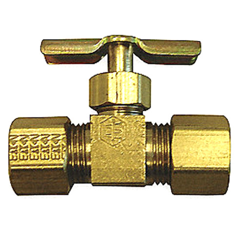 1/4 Tube O.D., Compression Double Needle Valve - A6765S - Hi-Line Inc.