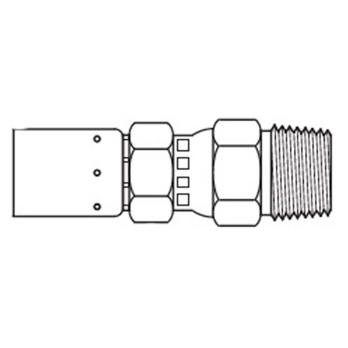3/4" x 3/4" Male Pipe Swivel, Coll-O-Crimp E Series Hose Fittings - 12EJ12