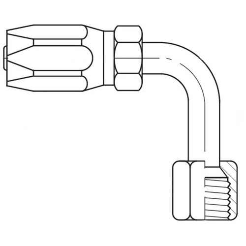 3/8" SAE 45 Deg Female Swivel Long Drop 90 Deg, 247 N Series, Field Attachable Hose Fittings 3/8" SAE 45 Deg Female Swivel Long Drop 90 Deg, 247 N Series, Field Attachable Hose Fittings