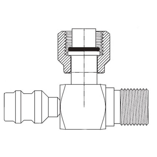 5/8" 90 deg Bumped Tube O-Ring R134a Port, Coll-O-Crimp 757 'E' Series Hose Fittings