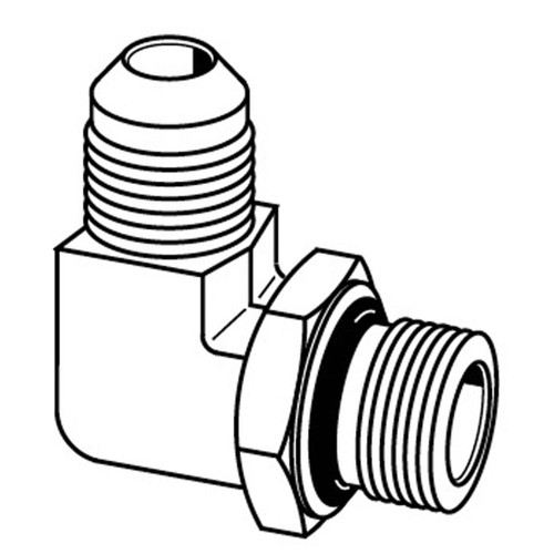 1/4" x 12 mm 90 Deg Elbow - Male JIC 37 Deg to Male Metric Straight Thread, Metric Connectors, Hose Adapters