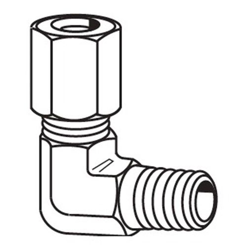 5/16" x 1/8" 90 deg Male Elbow, Steel Flareless Ermeto Connectors, Hose Adapters - 7405X5