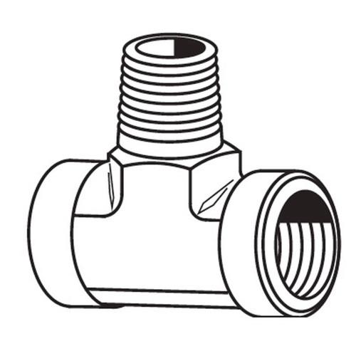 1/8" x 1/8" x 1/8" Male Branch Tee, Steel Hose Adapters 1/8" x 1/8" x 1/8" Male Branch Tee, Steel Hose Adapters