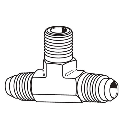 1/4" x 1/4" x 1/8" Male Branch Tee, JIC 37 Degree, Hose Adapters 1/4" x 1/4" x 1/8" Male Branch Tee, JIC 37 Degree, Hose Adapters