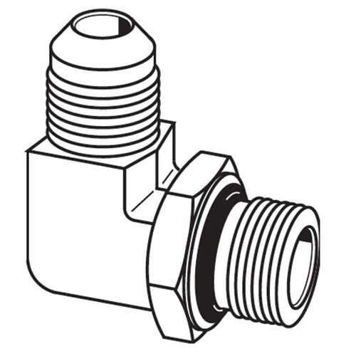 3/4" x 3/4" Male BSPP to Male 37 Degree SAE 90 Degree Elbow, BSP Connectors, Hose Adapters 3/4" x 3/4" Male BSPP to Male 37 Degree SAE 90 Degree Elbow, BSP Connectors, Hose Adapters
