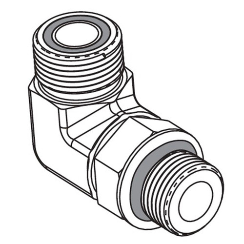 3/8" x 3/8" Straight Thread O-ring 90 Degree Elbow, For-Seal, Hose Adapters 3/8" x 3/8" Straight Thread O-ring 90 Degree Elbow, For-Seal, Hose Adapters