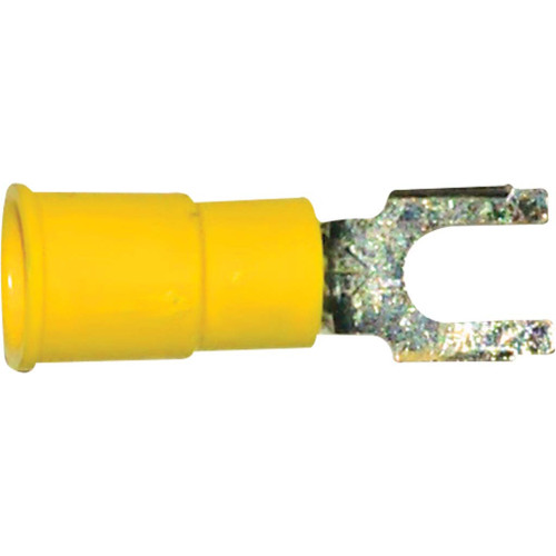 12-10 AWG, #8 Stud Size, Fork Terminal, Vinyl Insulated 12-10 AWG, #8 Stud Size, Fork Terminal, Vinyl Insulated