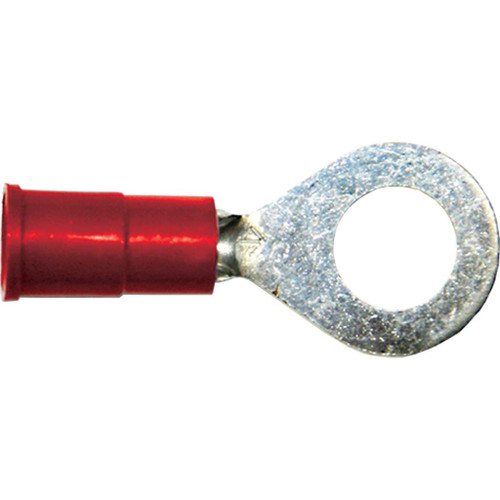 22-18 AWG, 1/4" Stud Size, Ring Terminal, Vinyl Insulated 22-18 AWG, 1/4" Stud Size, Ring Terminal, Vinyl Insulated