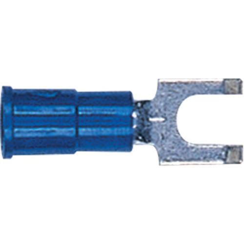 16-14 AWG, #8 Stud Size, Flanged Fork Terminal, Vinyl Insulated 16-14 AWG, #8 Stud Size, Flanged Fork Terminal, Vinyl Insulated