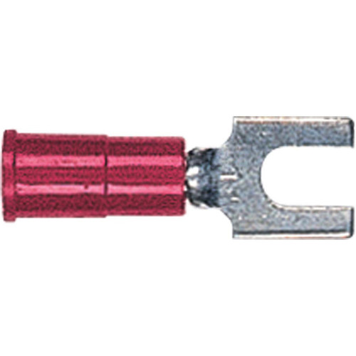 22-18 AWG, #6 Block Spade Stud Size, Fork Terminal, Vinyl Insulated 22-18 AWG, #6 Block Spade Stud Size, Fork Terminal, Vinyl Insulated