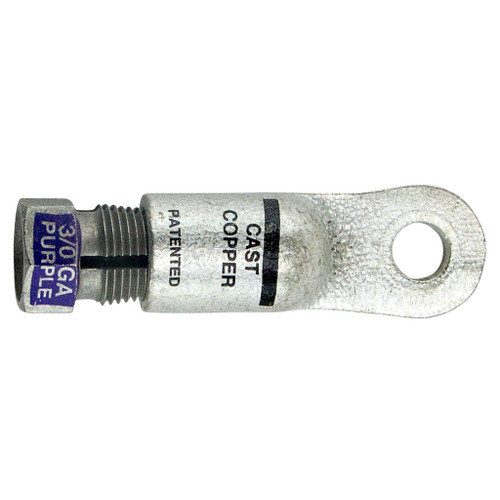 Purple, 3/0 AWG, 3/8" Stud, Quick Heavy Walled Compression Lugs with Compression Nut Purple, 3/0 AWG, 3/8" Stud, Quick Heavy Walled Compression Lugs with Compression Nut