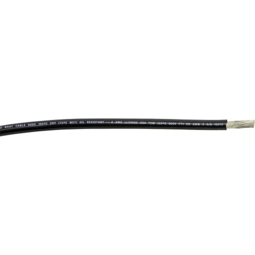 4 AWG, Black, 25 Marine Rated Battery Cable