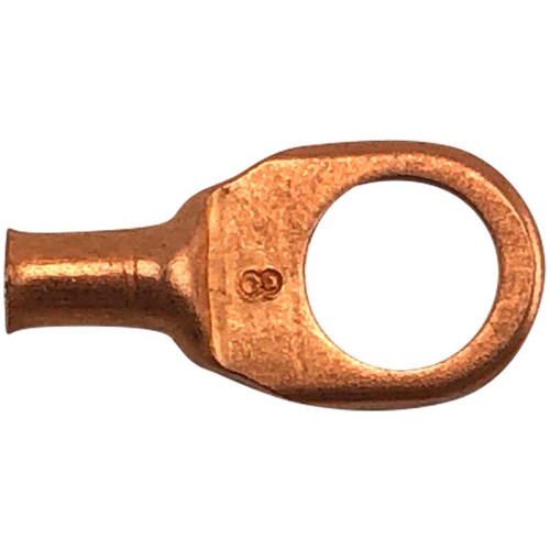 8 AWG, 1/2" Stud Size, Heavy Duty - Bare Copper Cable Lug 8 AWG, 1/2" Stud Size, Heavy Duty - Bare Copper Cable Lug