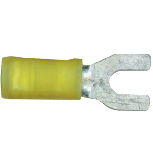 12-10 AWG, #8 Stud Size, Fork Terminal, Nylon Insulation 12-10 AWG, #8 Stud Size, Fork Terminal, Nylon Insulation
